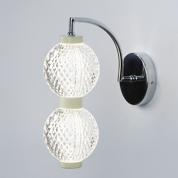Moderne minimalistische gebogene Stange Globus Eisen Acryl LED Wandleuchte für Wohnzimmer 