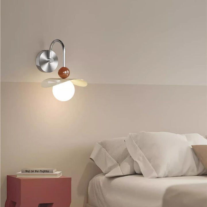 Applique Murale LED Moderne Minimaliste avec Bras Oscillant, Poteau Courbé et Poteau Droit en Fer et Verre Globe pour Chambre 