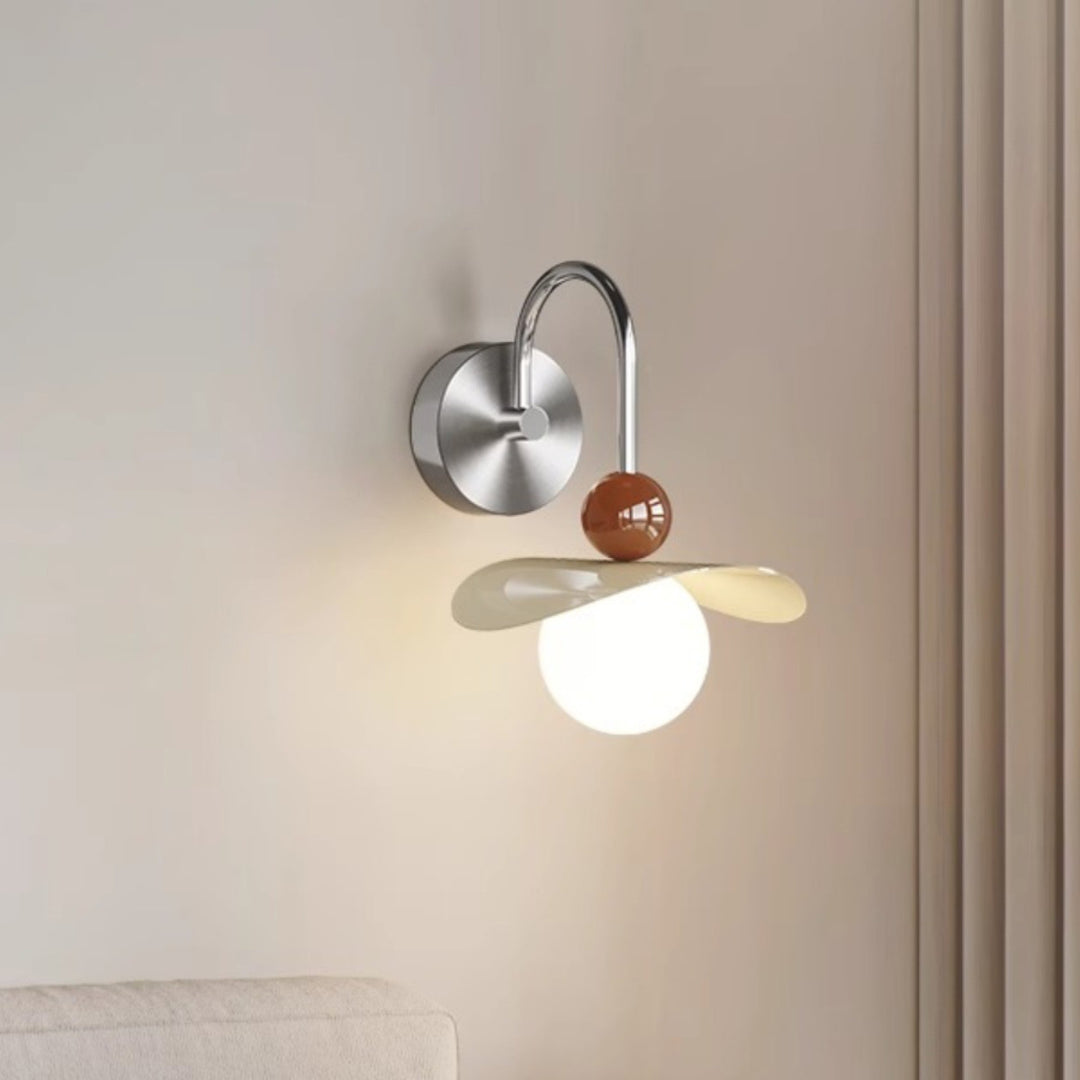 Applique Murale LED Moderne Minimaliste avec Bras Oscillant, Poteau Courbé et Poteau Droit en Fer et Verre Globe pour Chambre 