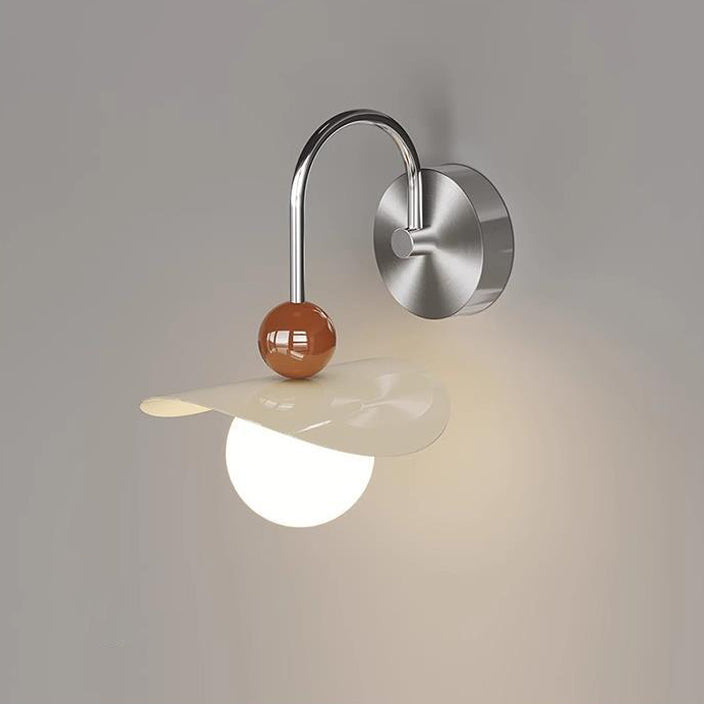 Applique Murale LED Moderne Minimaliste avec Bras Oscillant, Poteau Courbé et Poteau Droit en Fer et Verre Globe pour Chambre 