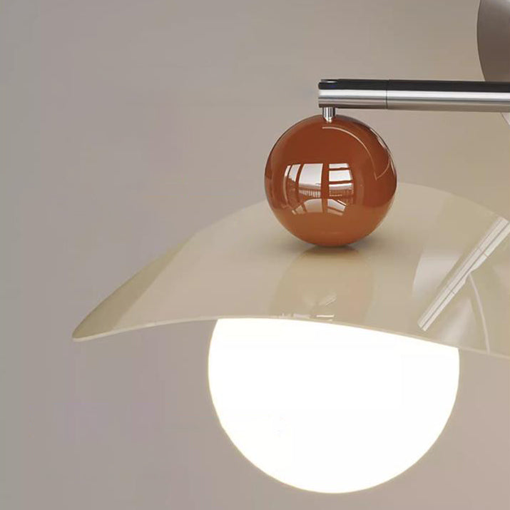 Applique Murale LED Moderne Minimaliste avec Bras Oscillant, Poteau Courbé et Poteau Droit en Fer et Verre Globe pour Chambre 