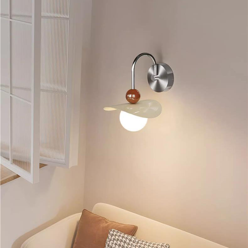 Applique Murale LED Moderne Minimaliste avec Bras Oscillant, Poteau Courbé et Poteau Droit en Fer et Verre Globe pour Chambre 