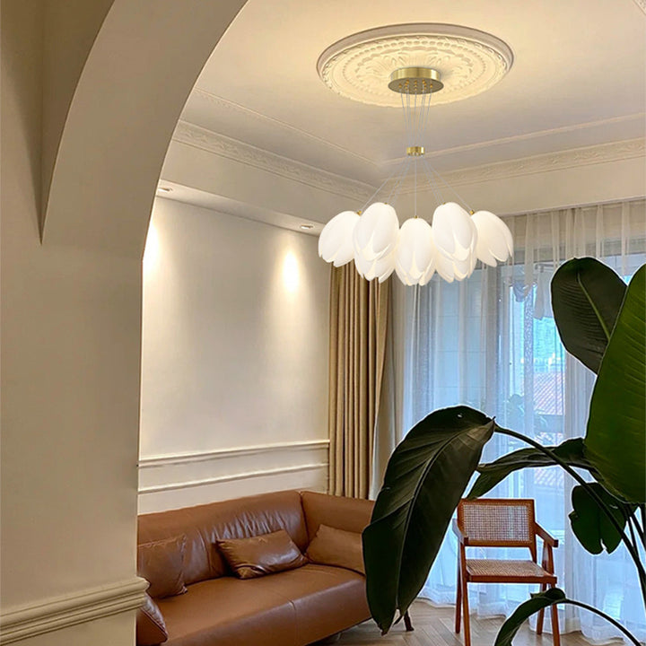 Chandelier contemporain créatif en fer Tulip PE 7/13 lumières pour salon 