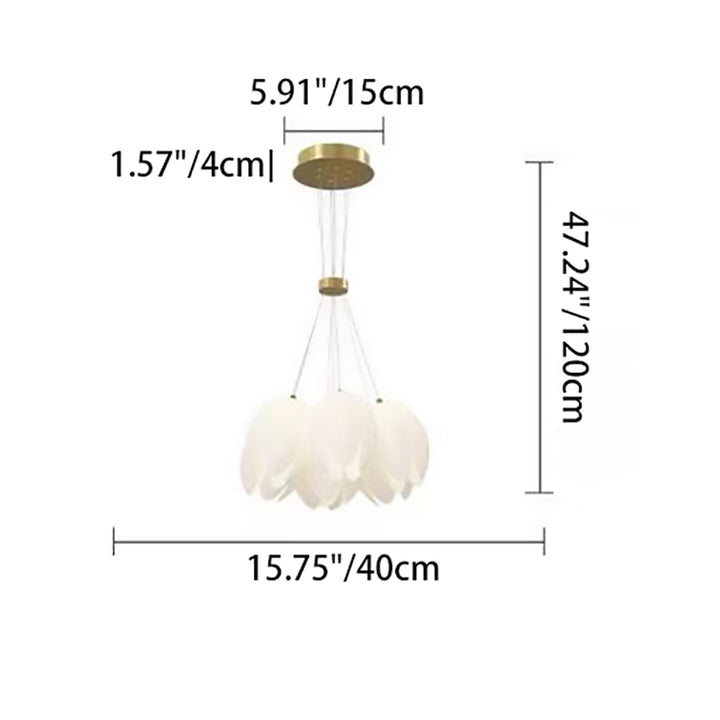 Chandelier contemporain créatif en fer Tulip PE 7/13 lumières pour salon 