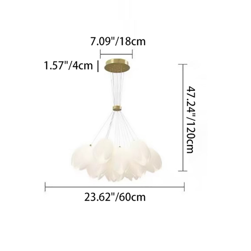 Chandelier contemporain créatif en fer Tulip PE 7/13 lumières pour salon 