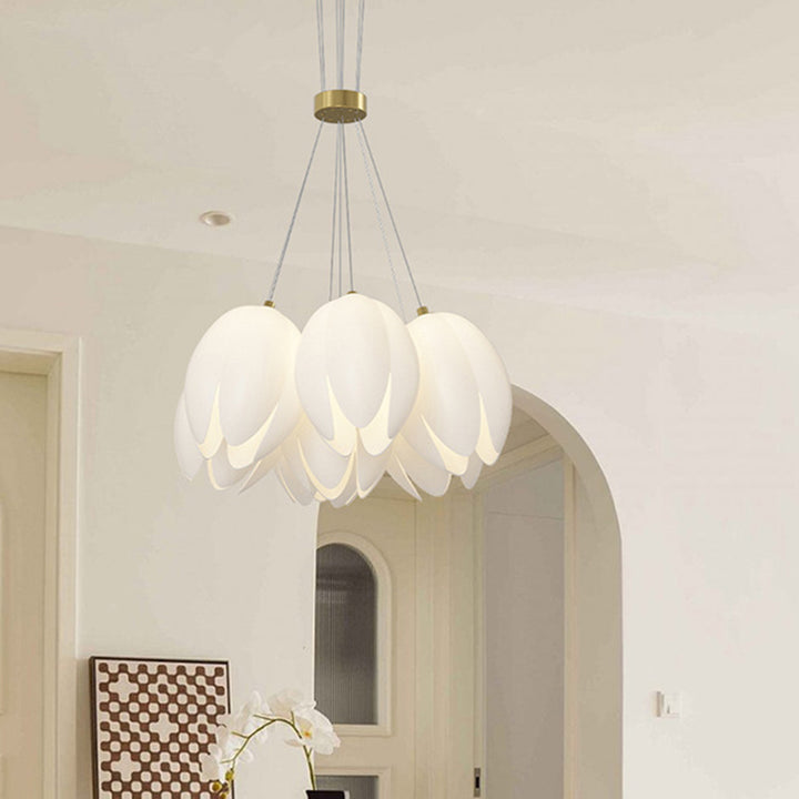 Chandelier contemporain créatif en fer Tulip PE 7/13 lumières pour salon 