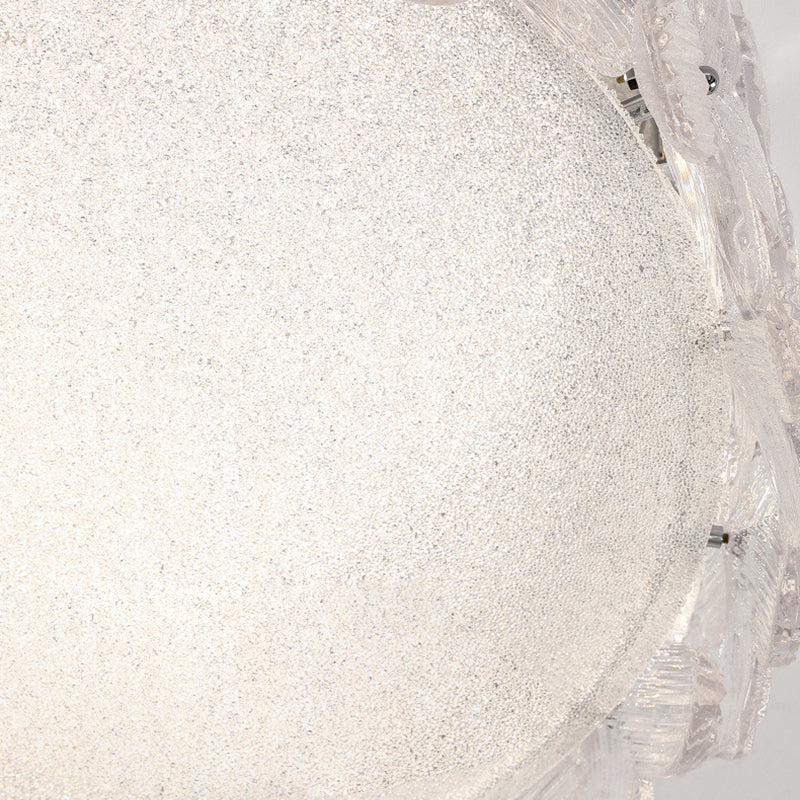Modern Minimalist Round Petal Hardware Glass Shade LED Flush Mount Ceiling Light For Bedroom