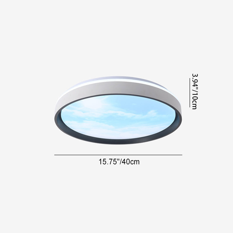 Luz de techo LED empotrada de hierro acrílico redonda creativa contemporánea para dormitorio 