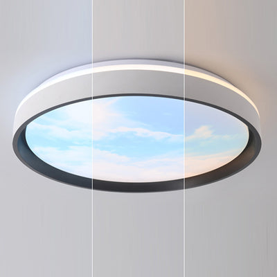 Luz de techo LED empotrada de hierro acrílico redonda creativa contemporánea para dormitorio 