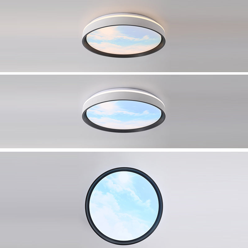 Luz de techo LED empotrada de hierro acrílico redonda creativa contemporánea para dormitorio 