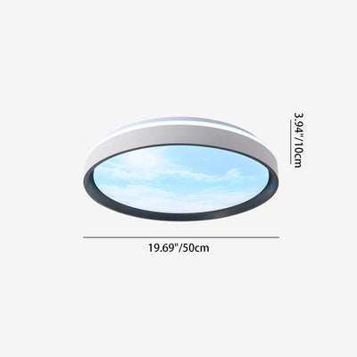 Luz de techo LED empotrada de hierro acrílico redonda creativa contemporánea para dormitorio 