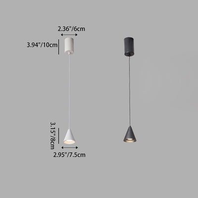 Modern Minimalist Cone Aluminum LED Pendant Light For Bedroom
