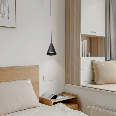 Modern Minimalist Cone Aluminum LED Pendant Light For Bedroom