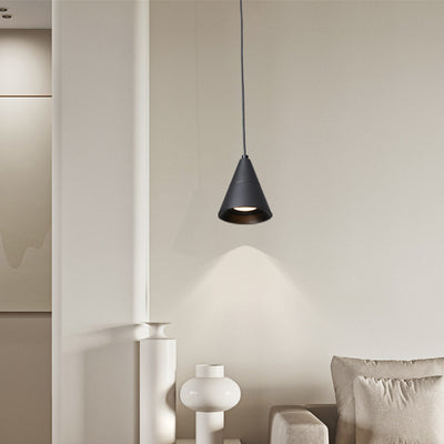 Modern Minimalist Cone Aluminum LED Pendant Light For Bedroom