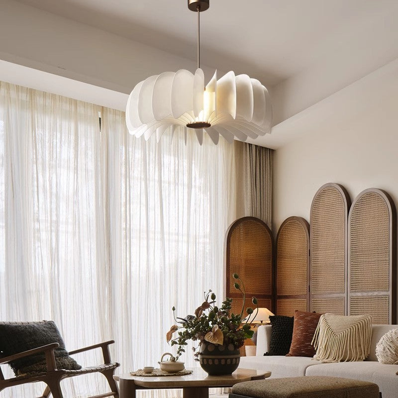 Lustre LED en acrylique et fer à arc rond nordique contemporain pour salon 