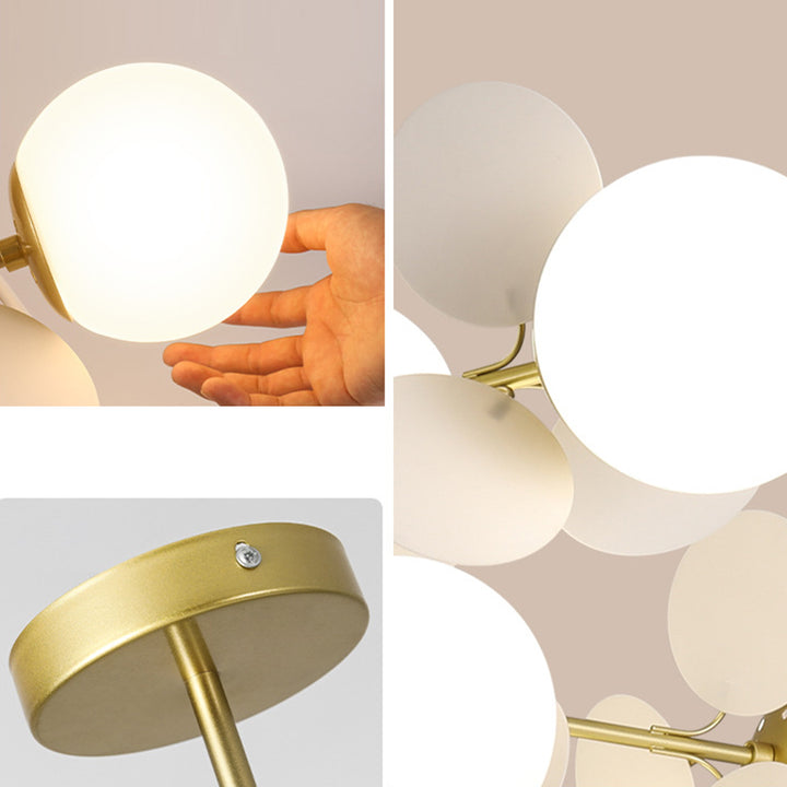 Contemporaine Branche Créative Globe Rond Pièce Métal Verre Acrylique 4/6/8 Lumière Plafonnier Encastré Pour Chambre 