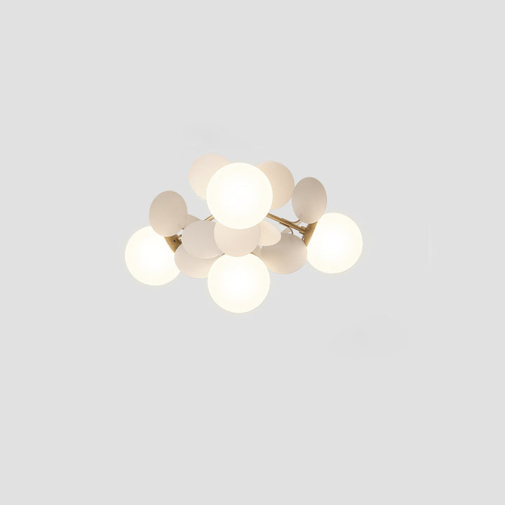 Contemporaine Branche Créative Globe Rond Pièce Métal Verre Acrylique 4/6/8 Lumière Plafonnier Encastré Pour Chambre 