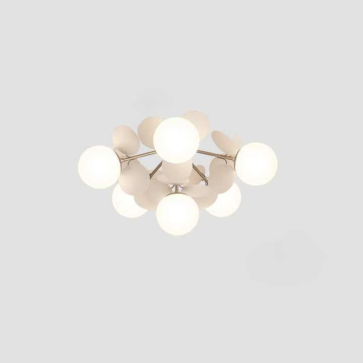 Contemporaine Branche Créative Globe Rond Pièce Métal Verre Acrylique 4/6/8 Lumière Plafonnier Encastré Pour Chambre 