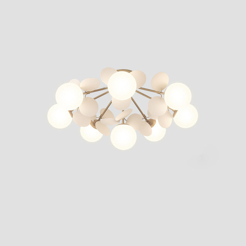 Contemporaine Branche Créative Globe Rond Pièce Métal Verre Acrylique 4/6/8 Lumière Plafonnier Encastré Pour Chambre 
