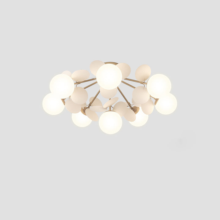 Contemporaine Branche Créative Globe Rond Pièce Métal Verre Acrylique 4/6/8 Lumière Plafonnier Encastré Pour Chambre 