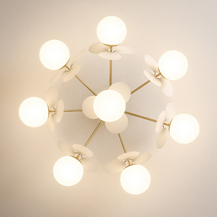 Contemporaine Branche Créative Globe Rond Pièce Métal Verre Acrylique 4/6/8 Lumière Plafonnier Encastré Pour Chambre 
