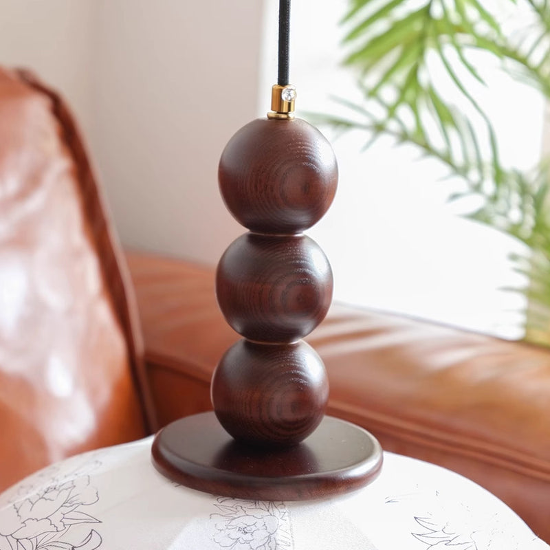 Traditionelle französische Kuppelspitze mit Blumenmuster Stoffschirm Eisen Holz 3-Licht Pendelleuchte für Wohnzimmer 