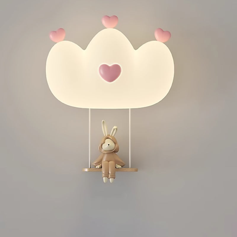 مصباح الحائط LED بتصميم تاج حيوانات للأطفال المبدعين المعاصر من الحديد لغرفة النوم 