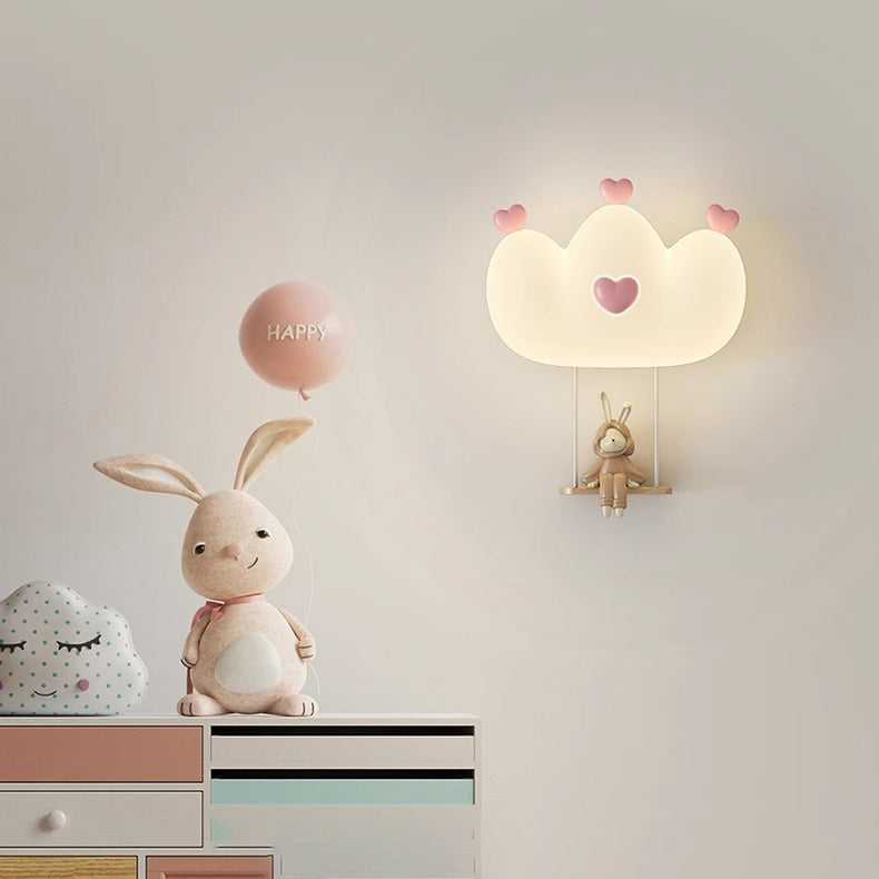 مصباح الحائط LED بتصميم تاج حيوانات للأطفال المبدعين المعاصر من الحديد لغرفة النوم 