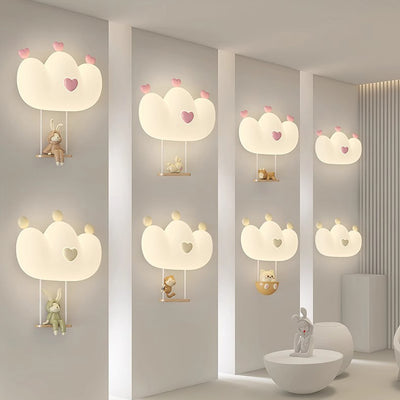 مصباح الحائط LED بتصميم تاج حيوانات للأطفال المبدعين المعاصر من الحديد لغرفة النوم 
