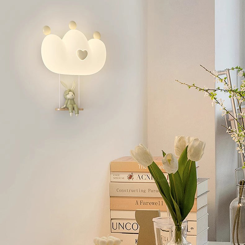 مصباح الحائط LED بتصميم تاج حيوانات للأطفال المبدعين المعاصر من الحديد لغرفة النوم 