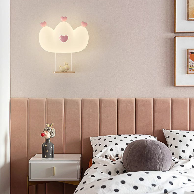 مصباح الحائط LED بتصميم تاج حيوانات للأطفال المبدعين المعاصر من الحديد لغرفة النوم 