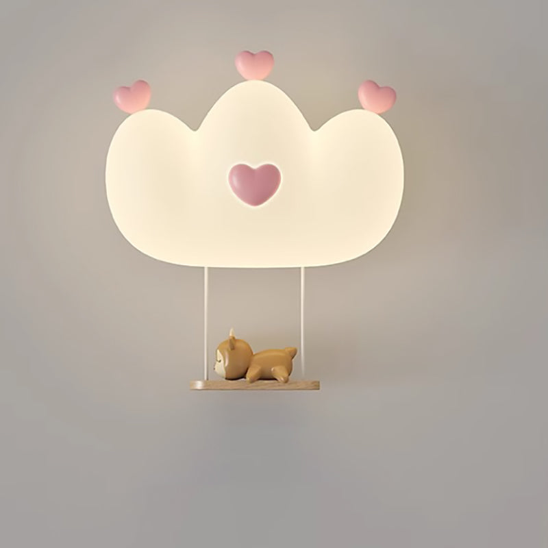 مصباح الحائط LED بتصميم تاج حيوانات للأطفال المبدعين المعاصر من الحديد لغرفة النوم 