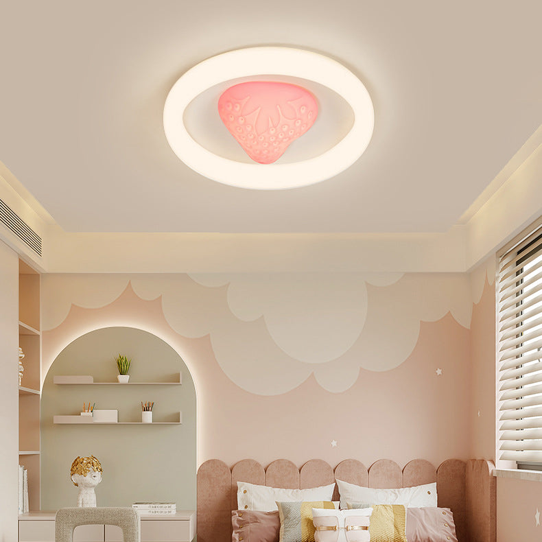 Luz de techo LED de montaje empotrado de acrílico de hierro redondo creativo contemporáneo con fresa para dormitorio 