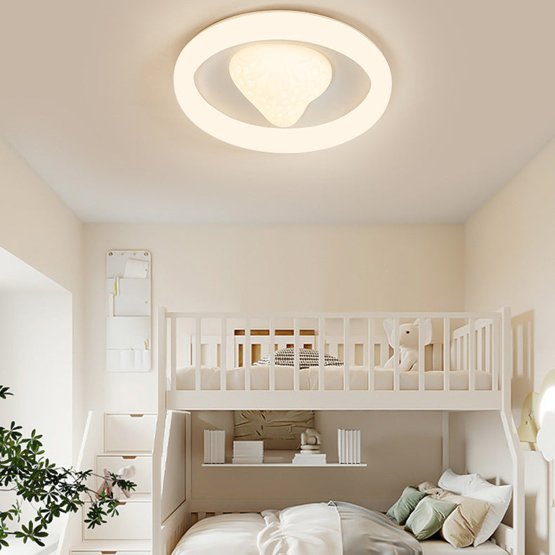 Luz de techo LED de montaje empotrado de acrílico de hierro redondo creativo contemporáneo con fresa para dormitorio 