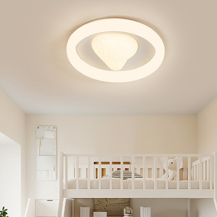 Luz de techo LED de montaje empotrado de acrílico de hierro redondo creativo contemporáneo con fresa para dormitorio 