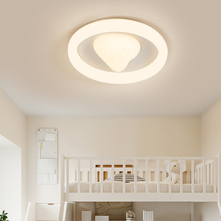 Luz de techo LED de montaje empotrado de acrílico de hierro redondo creativo contemporáneo con fresa para dormitorio 