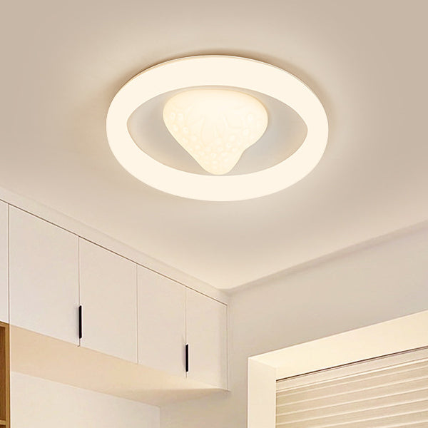 Luz de techo LED de montaje empotrado de acrílico de hierro redondo creativo contemporáneo con fresa para dormitorio 