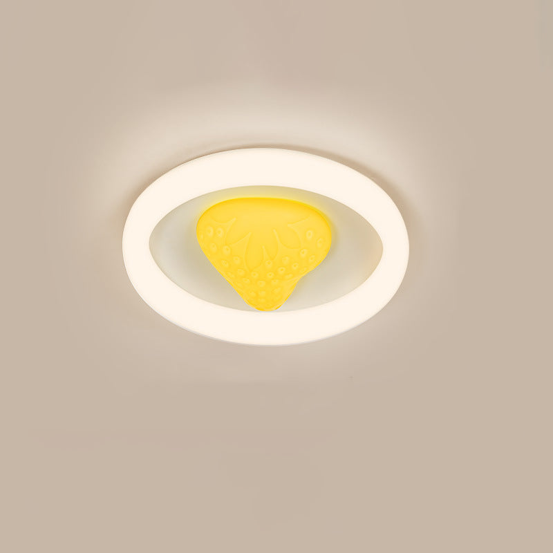 Luz de techo LED de montaje empotrado de acrílico de hierro redondo creativo contemporáneo con fresa para dormitorio 