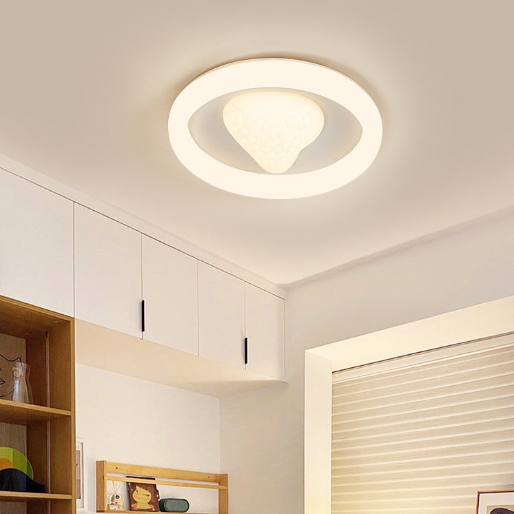 Luz de techo LED de montaje empotrado de acrílico de hierro redondo creativo contemporáneo con fresa para dormitorio 