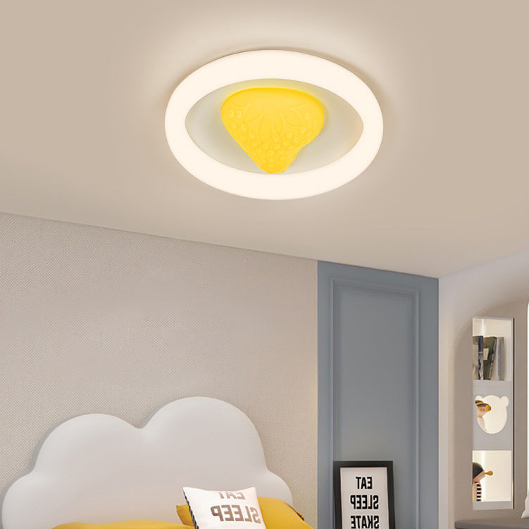 Luz de techo LED de montaje empotrado de acrílico de hierro redondo creativo contemporáneo con fresa para dormitorio 