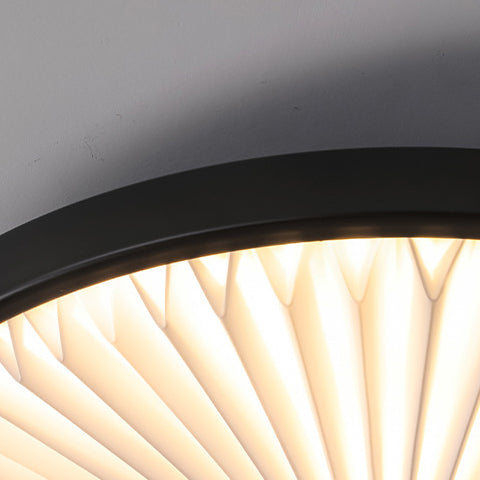 Modern Minimalist Round Pleated Iron PVC LED Flush Mount Ceiling Light For Bedroom