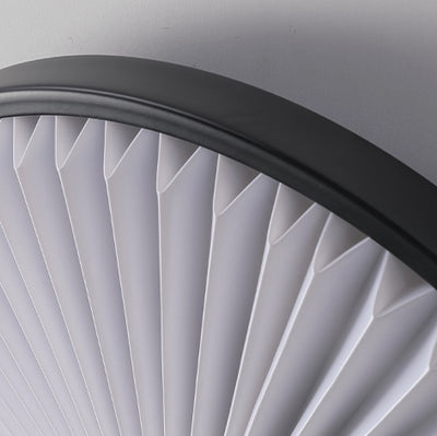 Modern Minimalist Round Pleated Iron PVC LED Flush Mount Ceiling Light For Bedroom