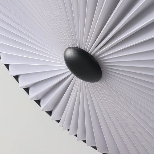 Modern Minimalist Round Pleated Iron PVC LED Flush Mount Ceiling Light For Bedroom