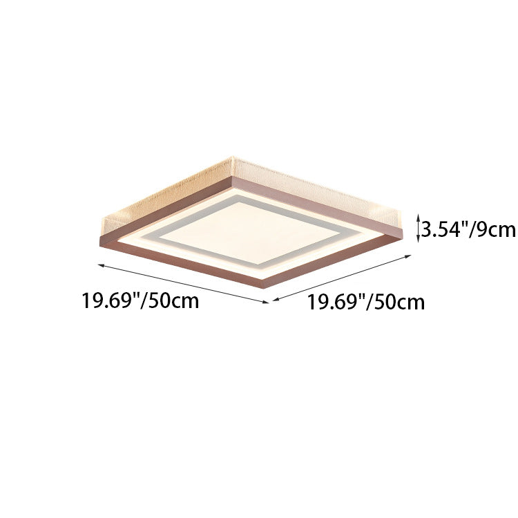 Luz de techo LED montada al ras rectangular cuadrada de hierro aluminio acrílico minimalista moderna para sala de estar 
