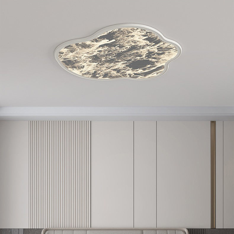 Luz de techo LED moderna minimalista en forma de nube de seda con luz estelar nublada de hierro y acrílico para dormitorio 