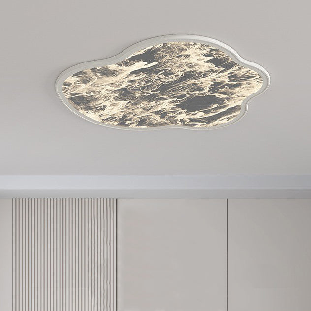 Luz de techo LED moderna minimalista en forma de nube de seda con luz estelar nublada de hierro y acrílico para dormitorio 