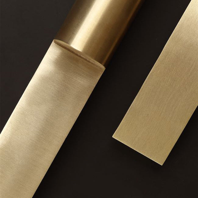 Lámpara de pared de 1 luz con forma de antorcha cilíndrica minimalista moderna de cobre y cristal para sala de estar 