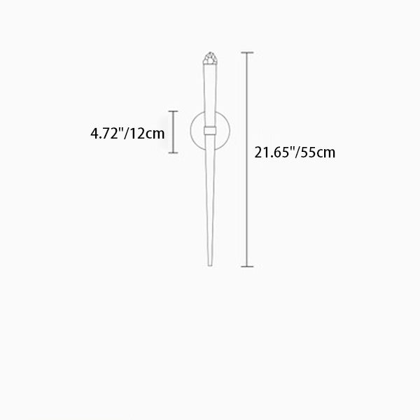 Lámpara de pared de 1 luz con forma de antorcha cilíndrica minimalista moderna de cobre y cristal para sala de estar 