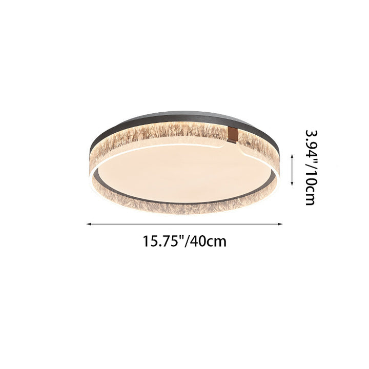 Plafonnier LED Rond Minimaliste Moderne en Fer Aluminium Acrylique pour Salon 