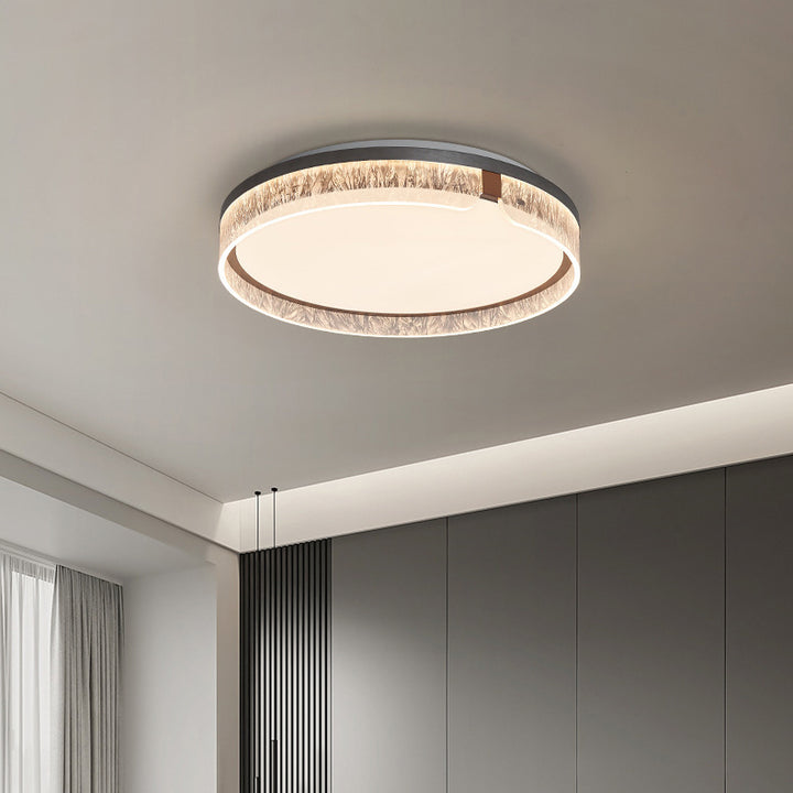 Plafonnier LED Rond Minimaliste Moderne en Fer Aluminium Acrylique pour Salon 